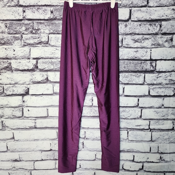 Shiny Wet Look Purple Leggings - S - Picture 3 of 5